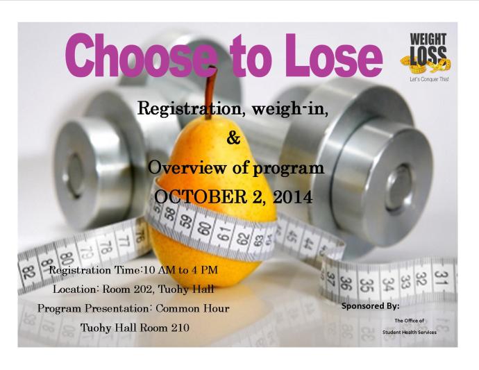 BK - Choose to Lose Flyer Fall 2014